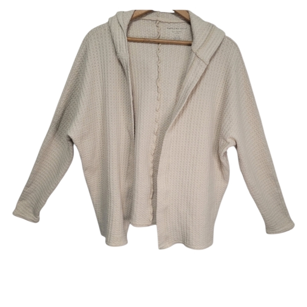 American Eagle Soft And Sexy Plush Hoodie Open Front Women's Size XS Beige Cozy